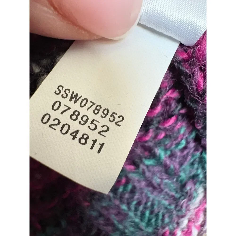 J JIll  Knit Cardigan Purple Multicolor Wool Blend XS Petite Cottagecore